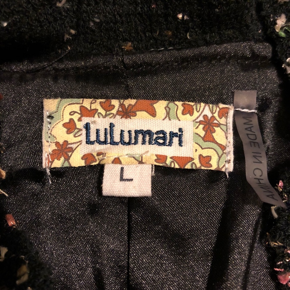 Anthropologie Black Multicolor Ruffle Jacket - Picture 6 of 8